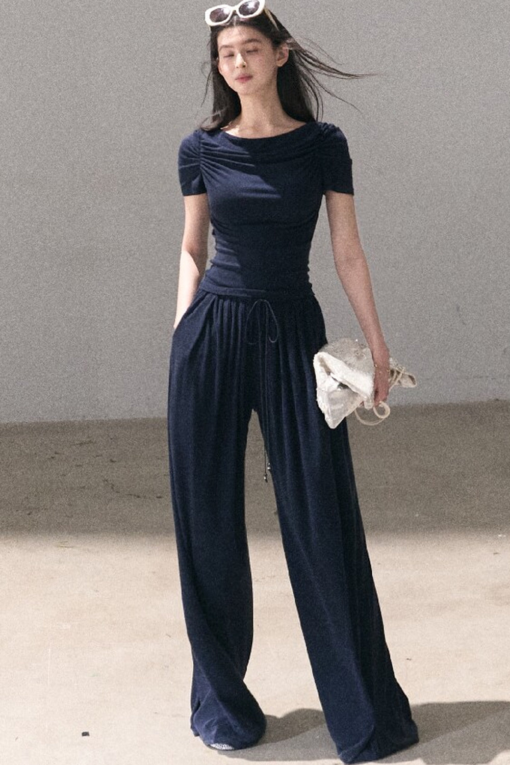 Lyocell Off-Shoulder Two-Piece Set-Up
