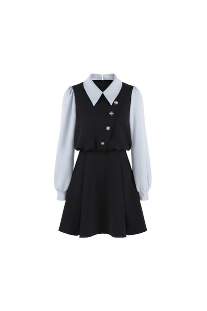 Berkeley Style Contrasting Sleeve Short Dress