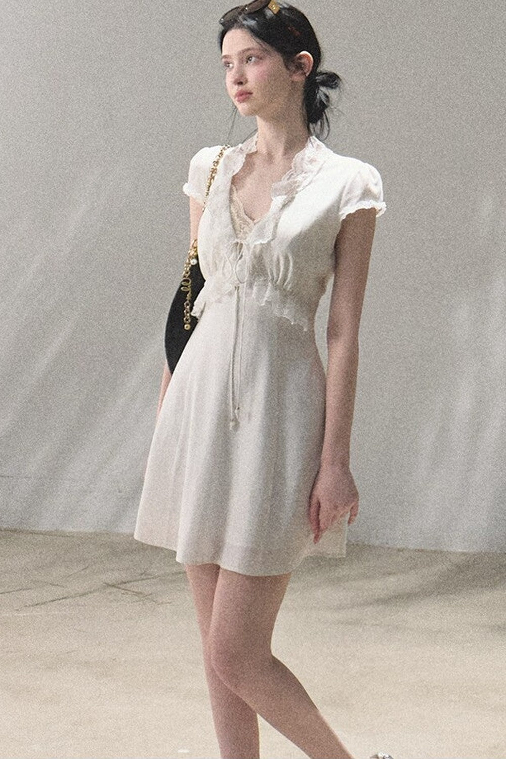 Lyocell Linen Lace Dress Set