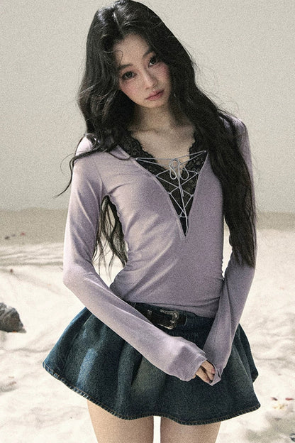 Iris Lace V-Neck Top