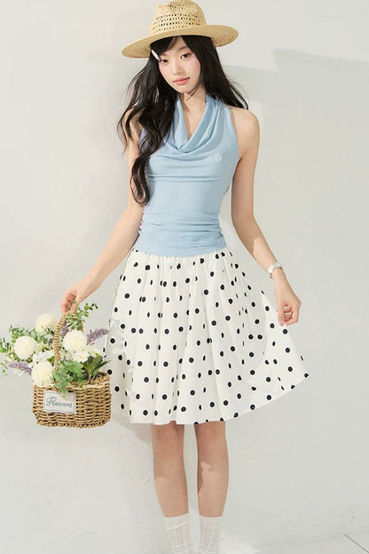 Polka Dot A-Line Skirt