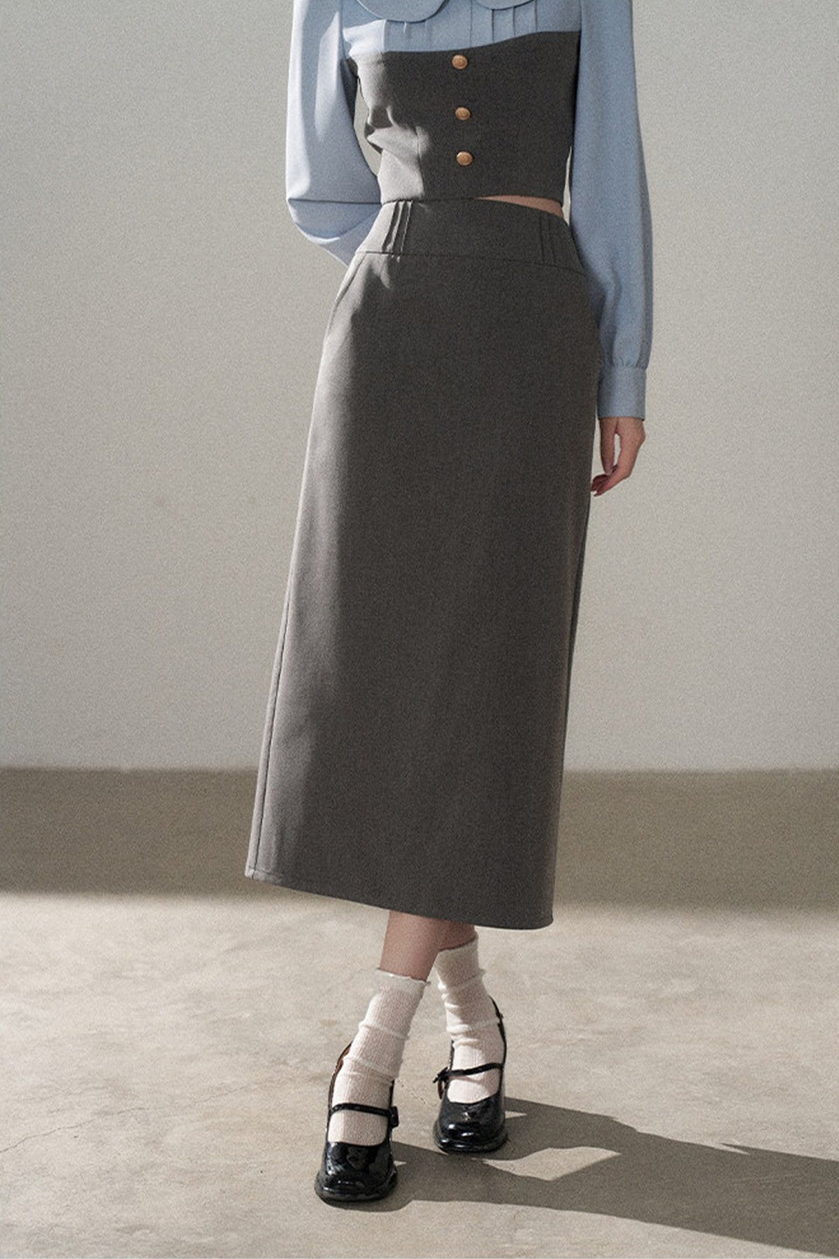 Color-Block Top and Skirt Set-Up