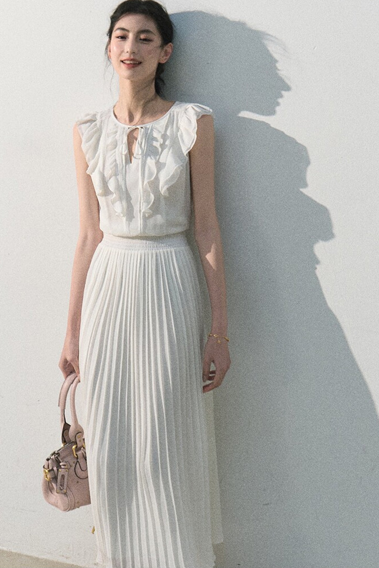 Pure White Chiffon Dress
