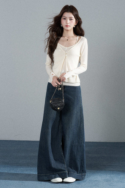 Red Layered-Look Knit Top