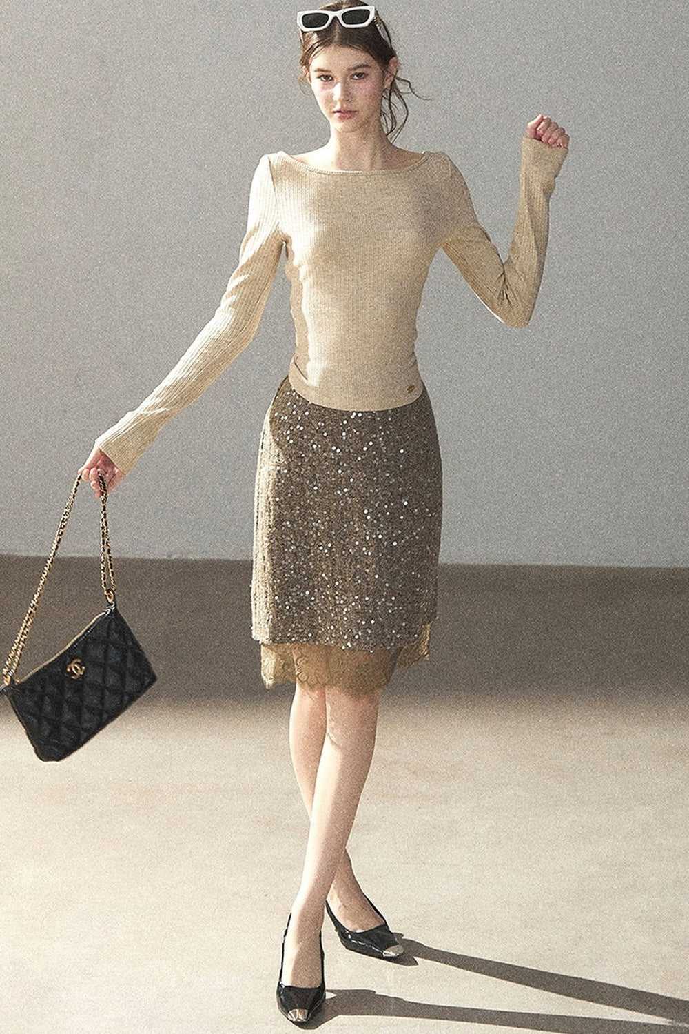 Whisper Bow Tie Knit Top
