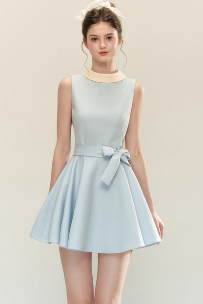 Hepburn Style Tie Waist Dress
