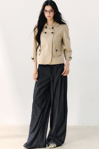 Veste croisée à col Claudine