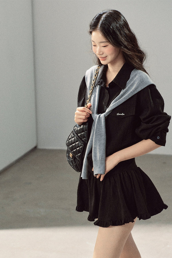 Night Whisper Shirt, Skirt Two-Piece and Jacket Set-Up