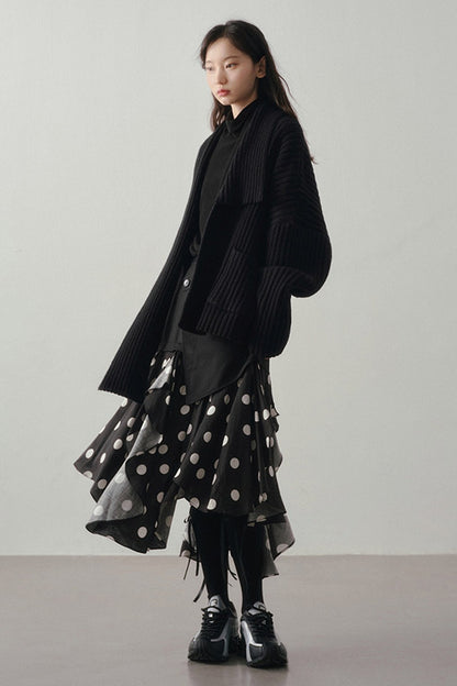 Loose Striped Knit Cardigan