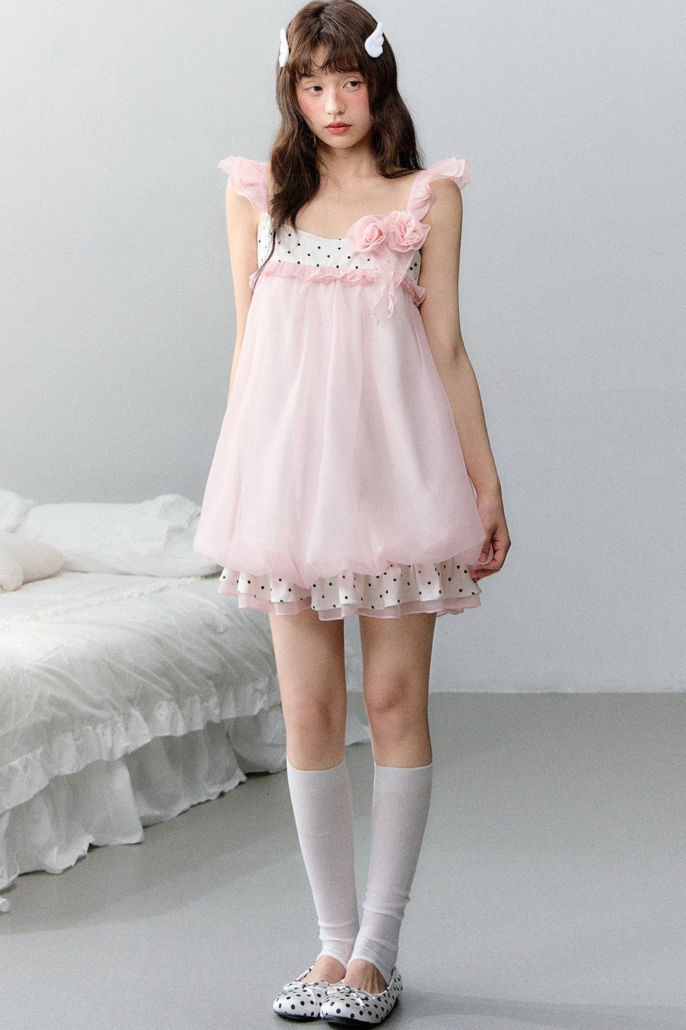 Strawberry Sundae Floral Flutter Sleeve Dress