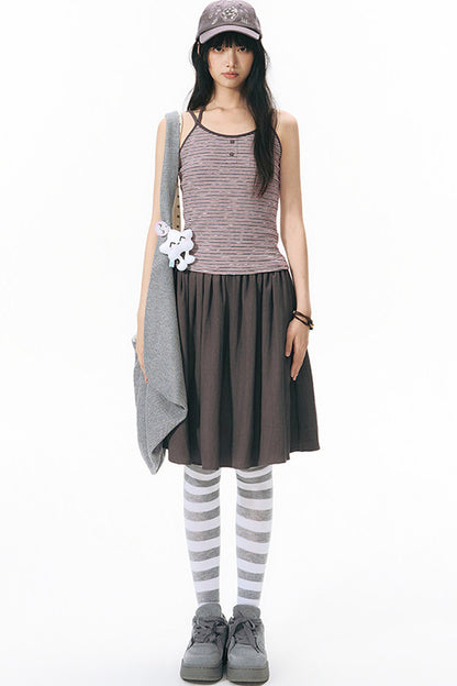 Detachable Striped Knit Camisole