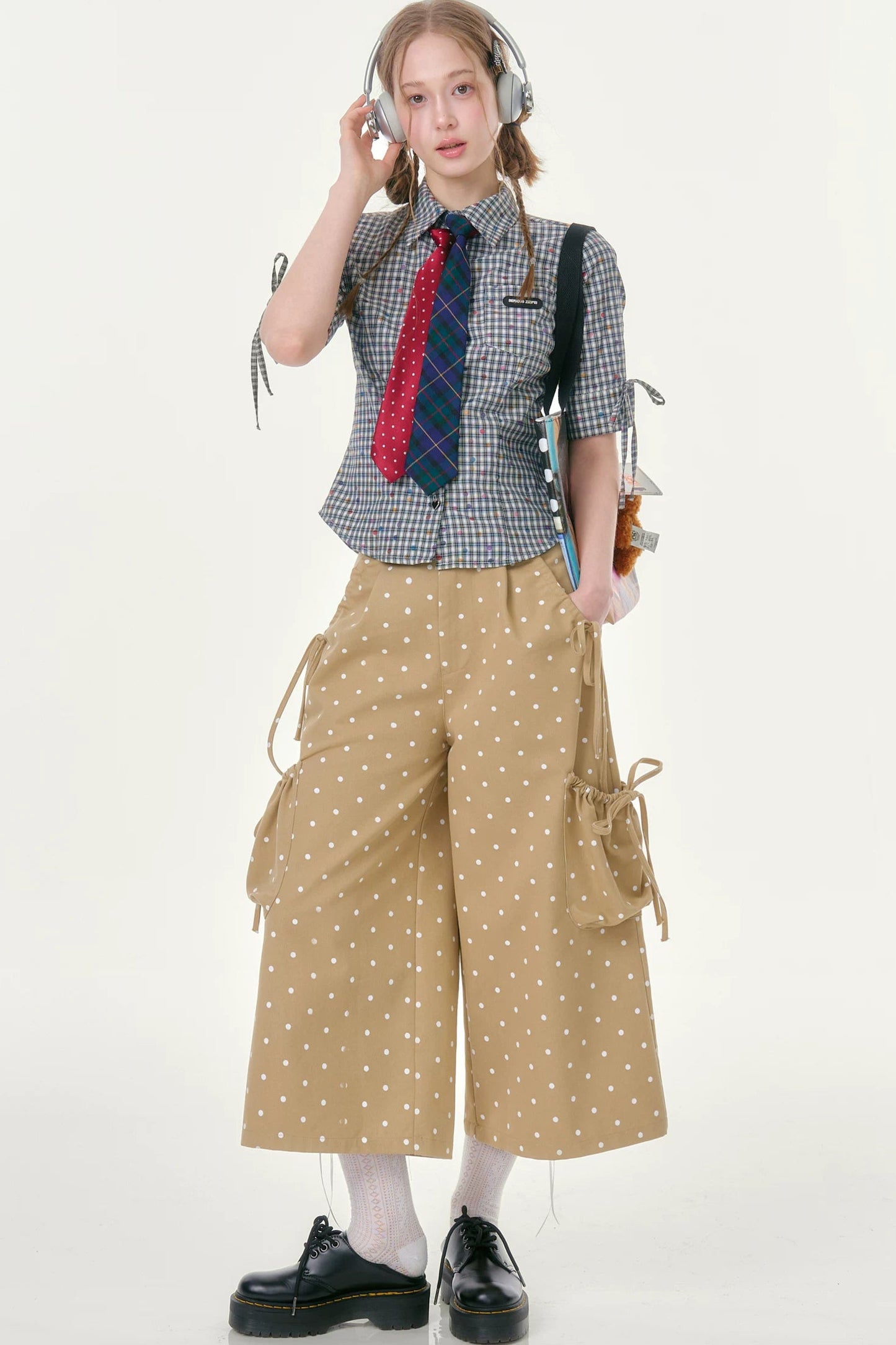 Milk Coffee Polka Dot Pants