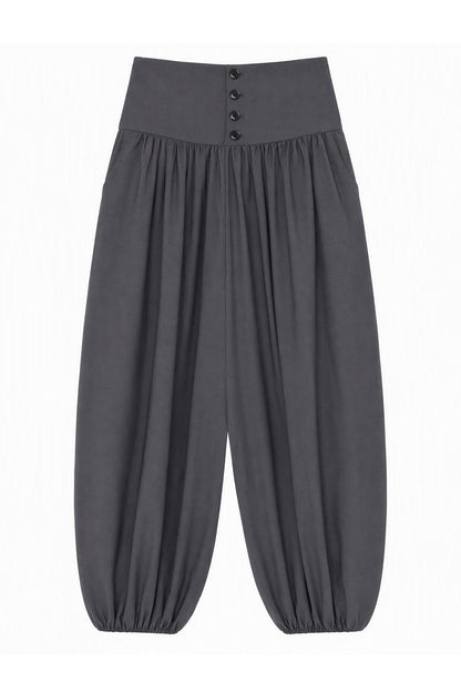 Knitted Cardigan and Tube Top and Lantern Pants Set-Up