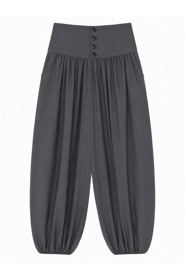 Knitted Cardigan and Tube Top and Lantern Pants Set-Up