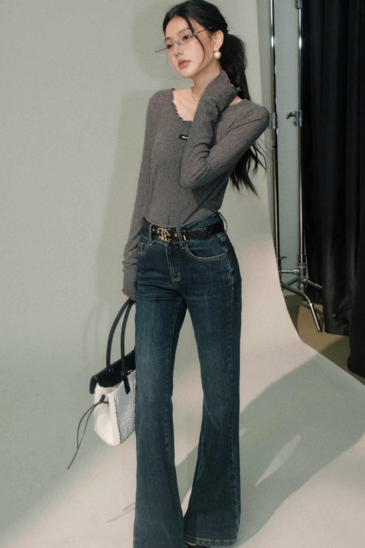 Ruffled Knit Top and Pants Set-Up