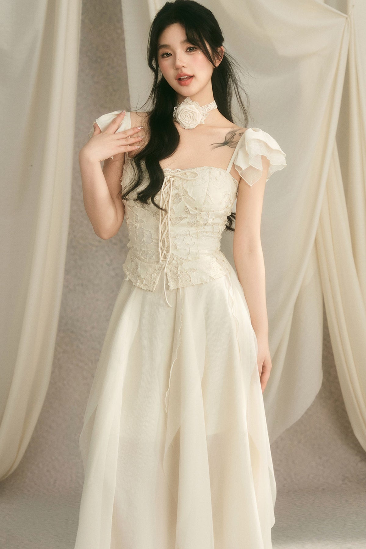 Irregular Hem Flutter Dress