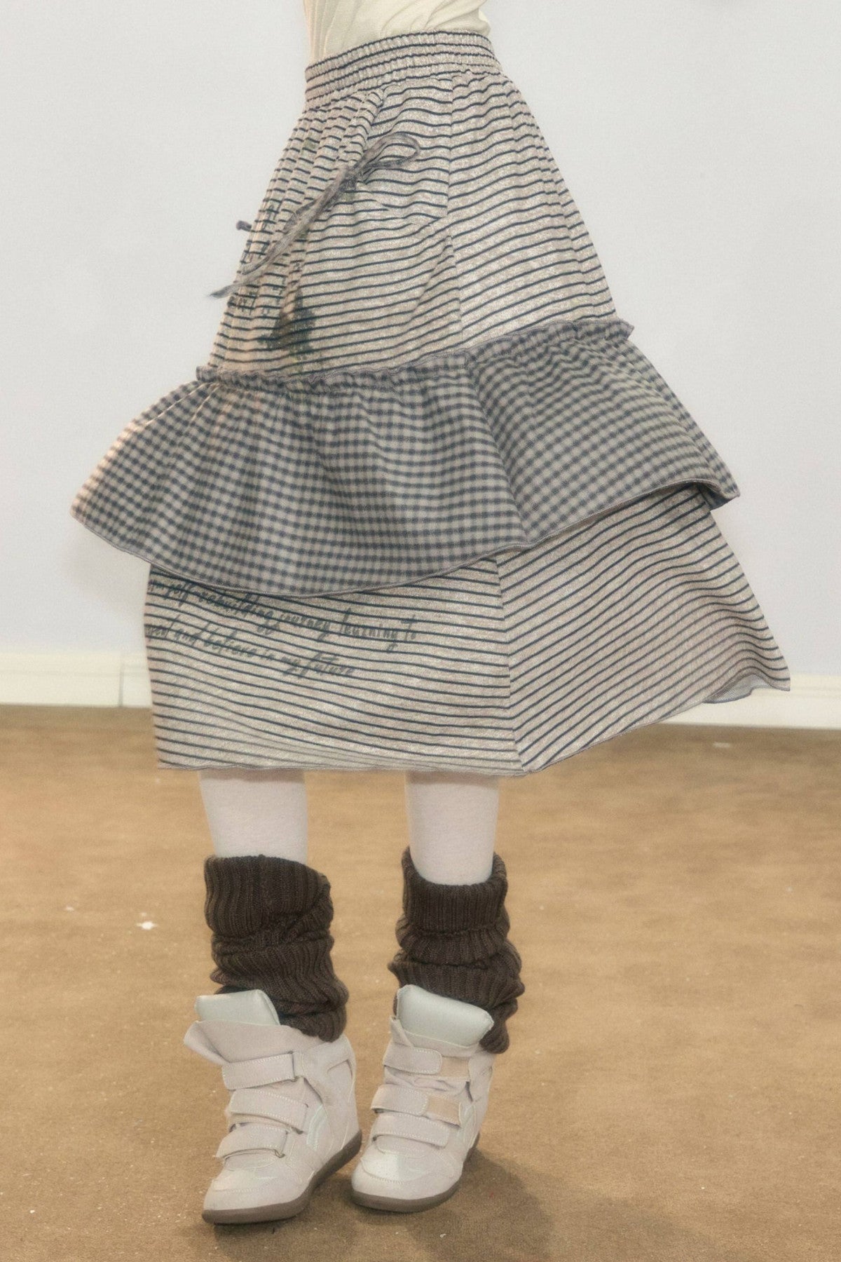 Plaid Letter Print Skirt