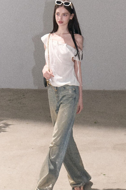 Retro Gradient Cotton Jeans