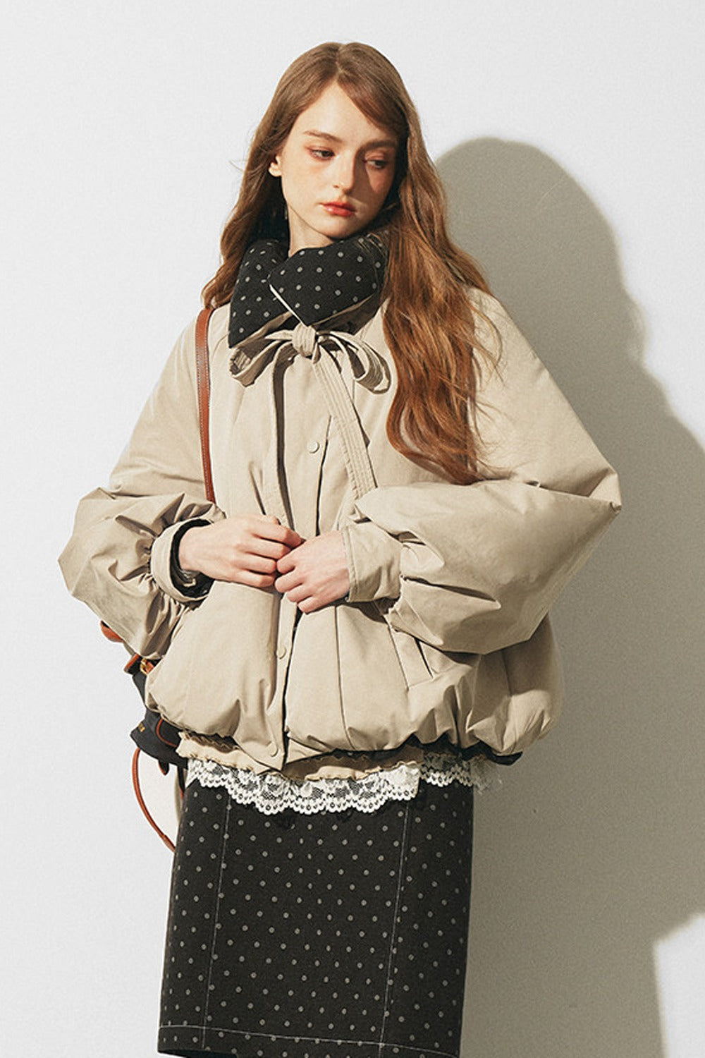 Reversible Polka Dot Bow Down Jacket