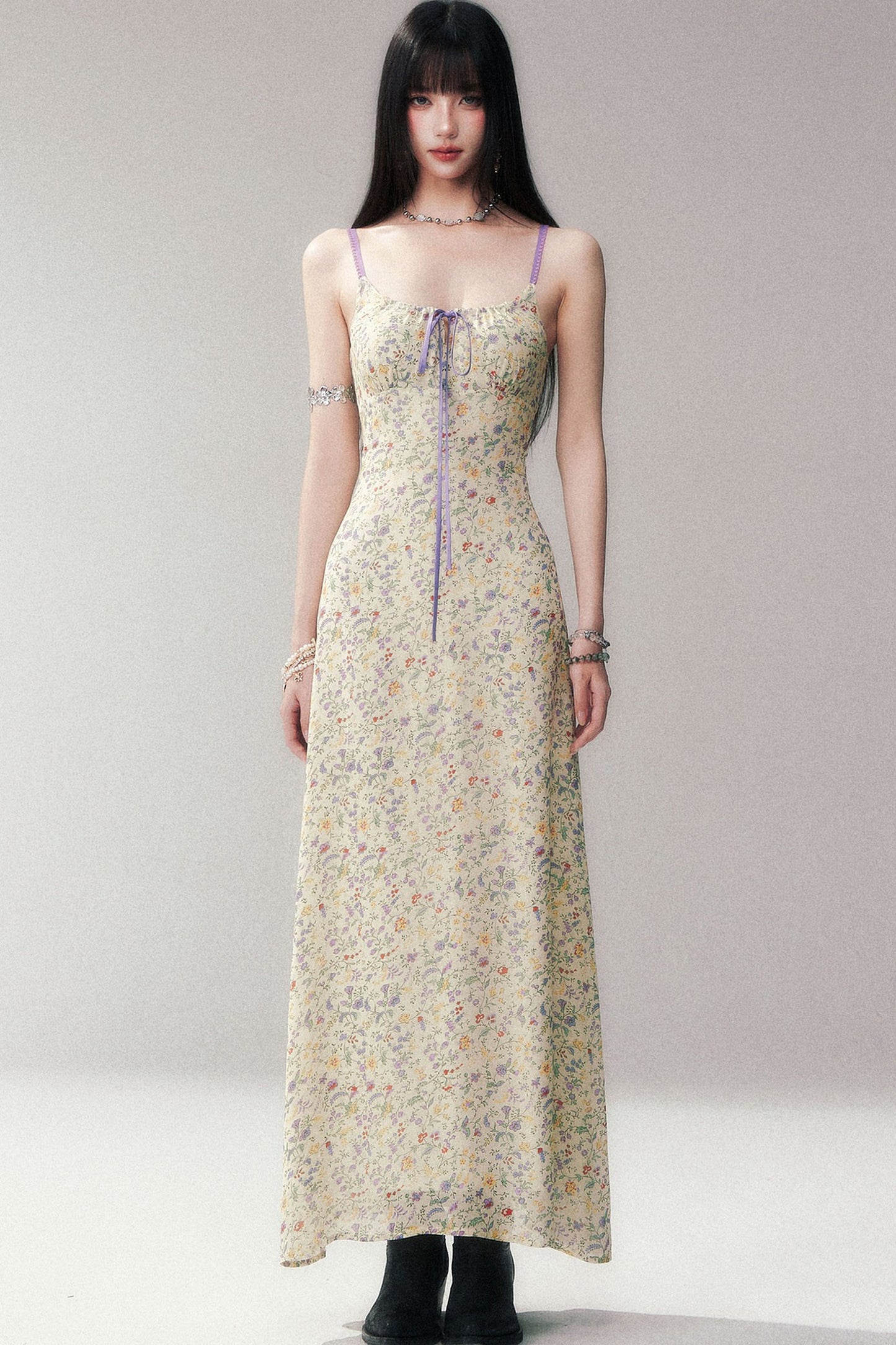Rayon Spaghetti Strap Floral Dress