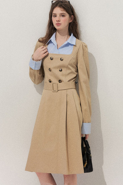 Retro Two-Piece Trench Dress