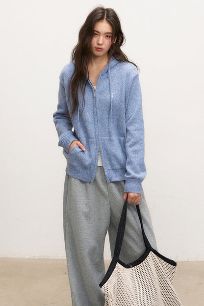 Blue Hooded Jacket and Pants Set-Up