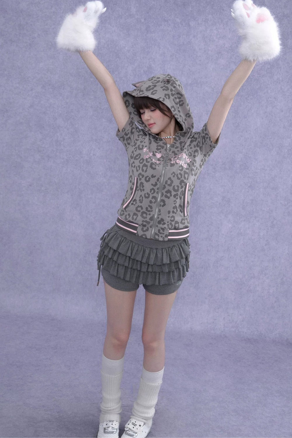 Pink Leopard Cat Ear Jacket