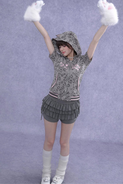 Pink Leopard Cat Ear Jacket