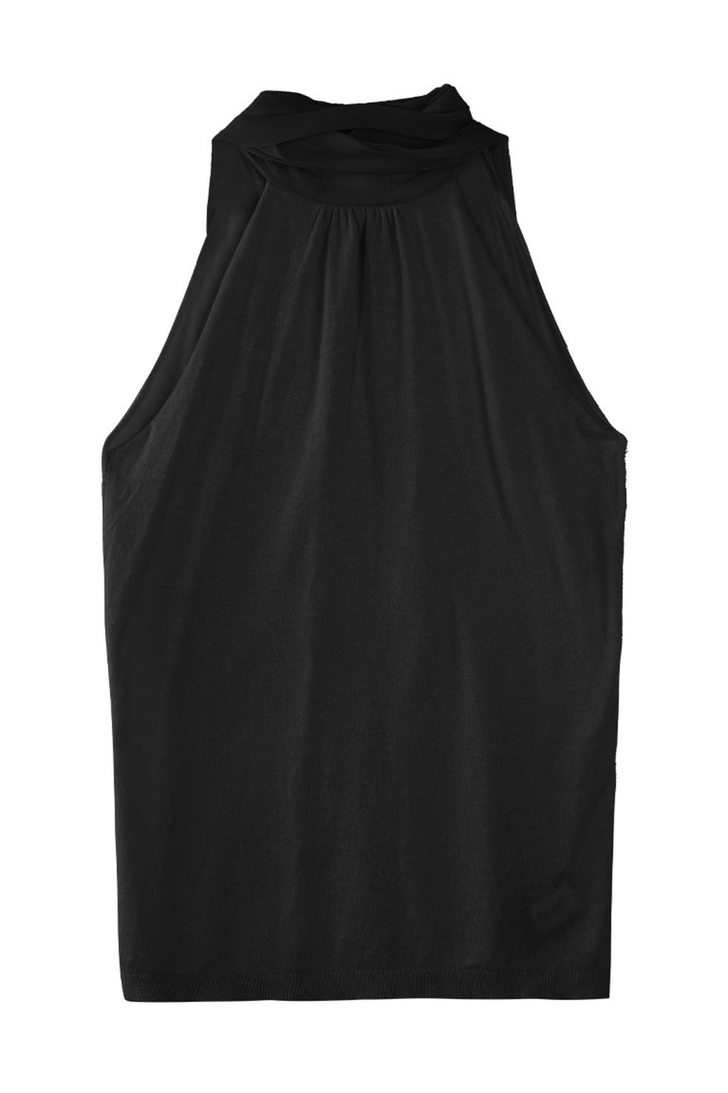 Cotton Silk Ribbon Sleeveless Halter Top