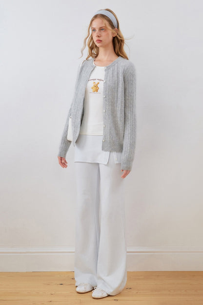Cashmere Wool Cable Knit Cardigan