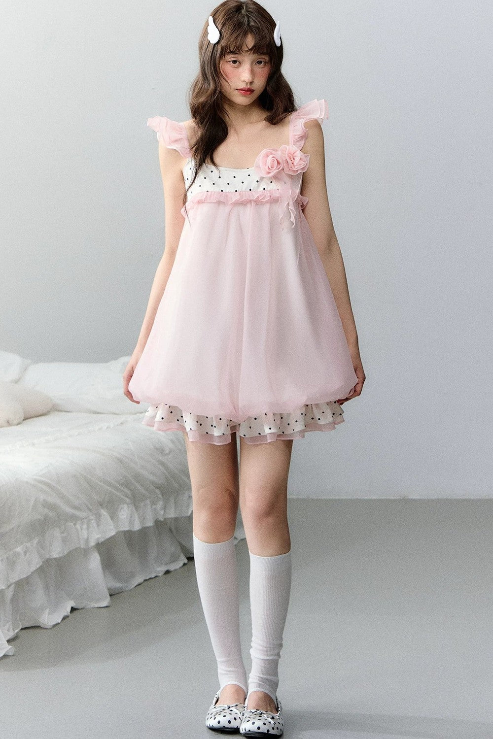 Strawberry Sundae Floral Flutter Sleeve Dress