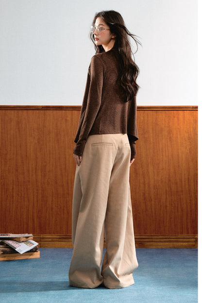 Plaid Patchwork Wide-Leg Pants