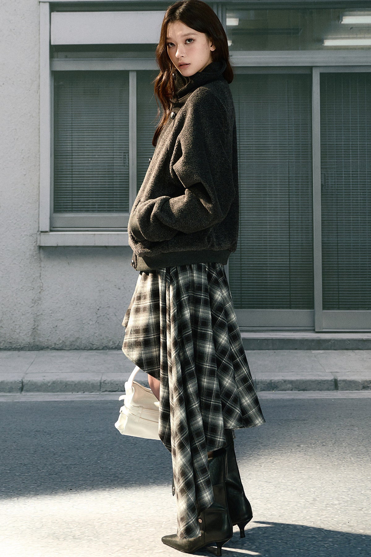 Loose Double-Breasted Woolen Jacket