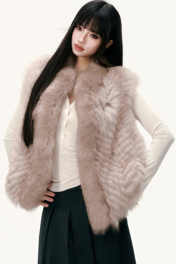 Saga Fox Fur Straight Vest