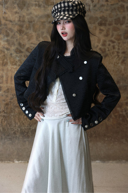 Smooth Draped Satin Skirt