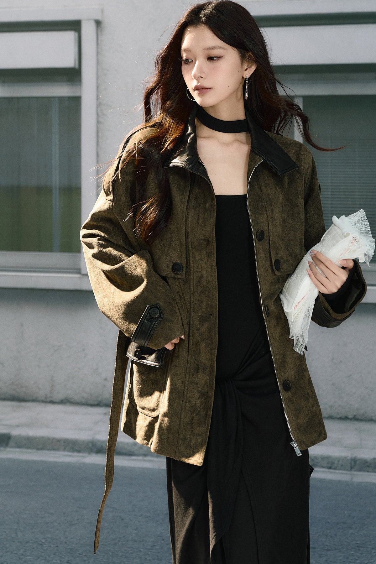 Suede Belted Jacket