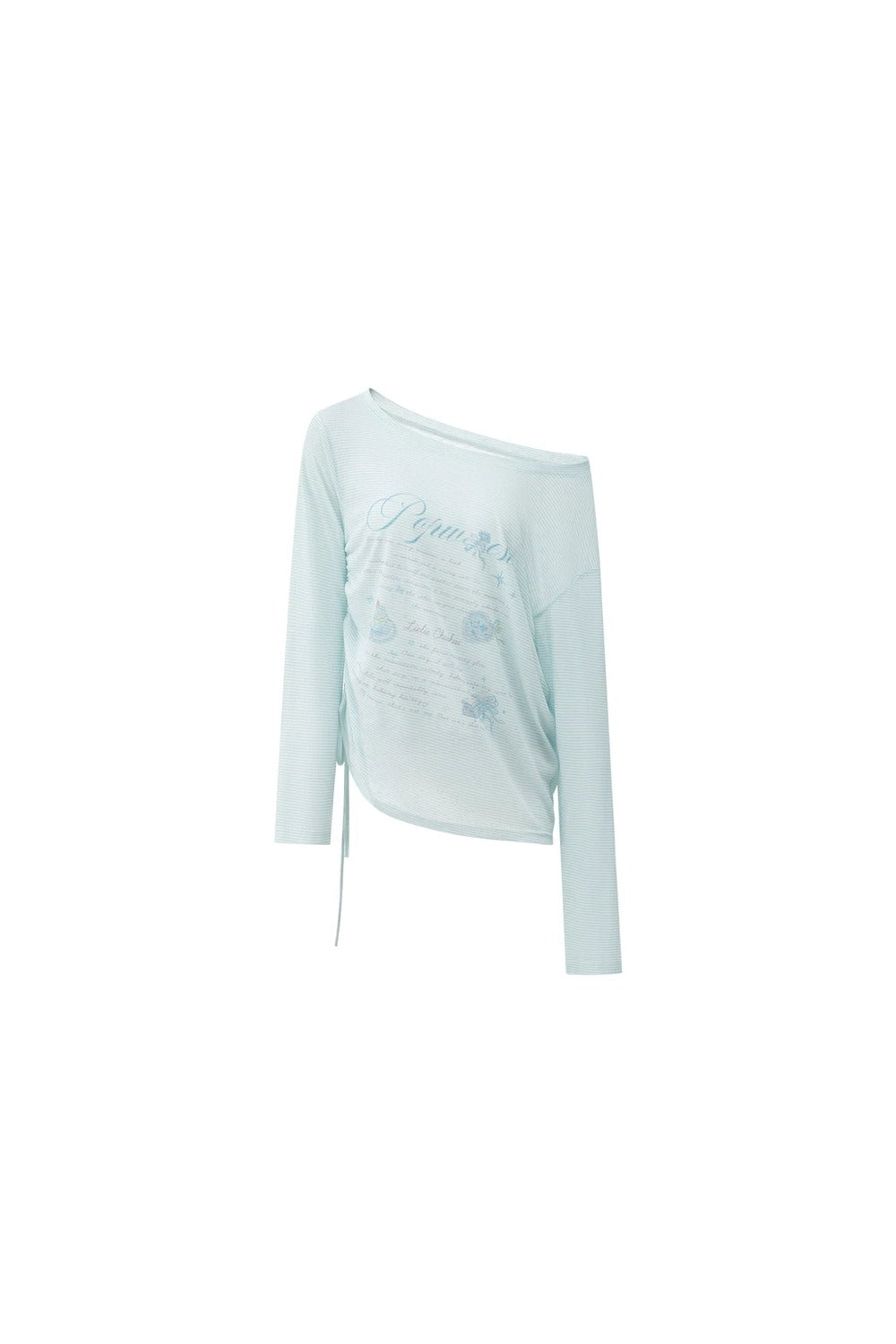 T-shirt con spalle scoperte e motivo graffiti