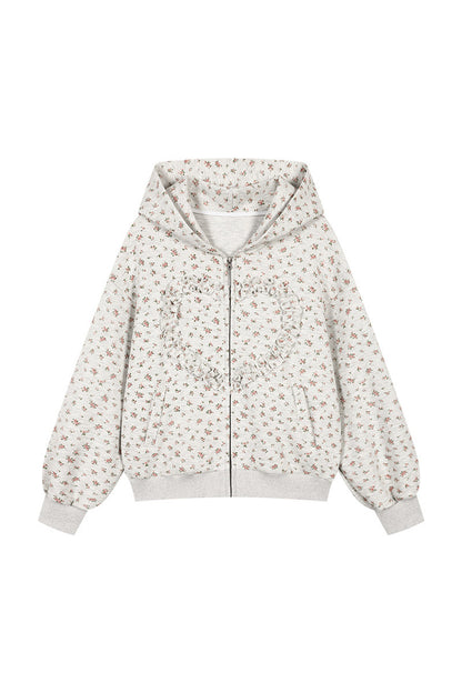 Floral Heart Hoodie and Scimitar Pants Set-Up