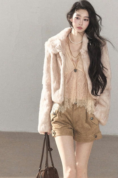 Lace Chiffon Lantern Sleeve Top Set