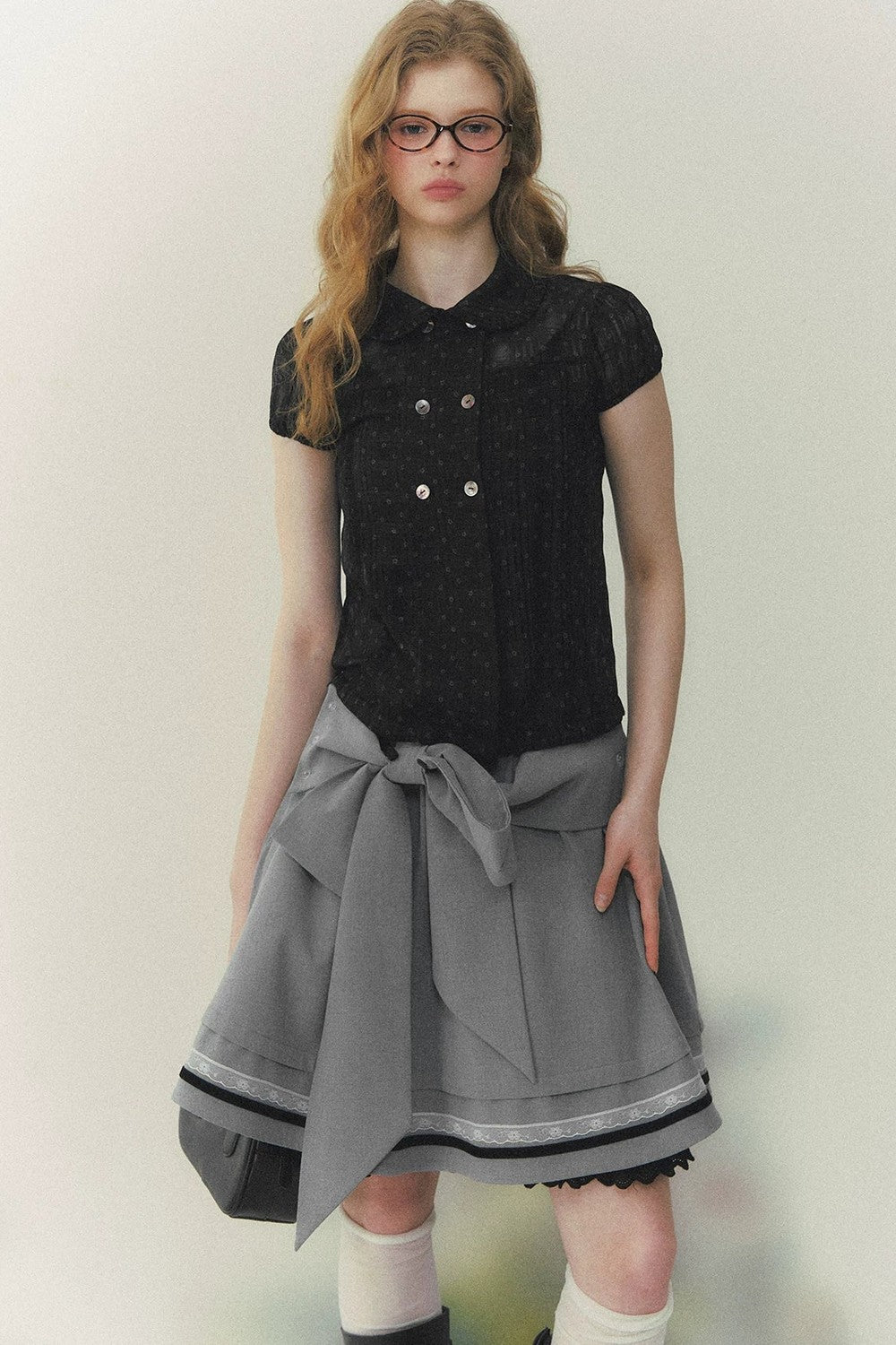 Bow Lace A-Line Skirt