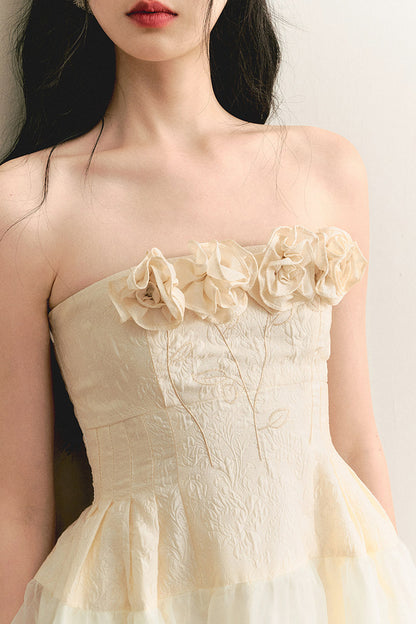 Robe bustier florale faite main