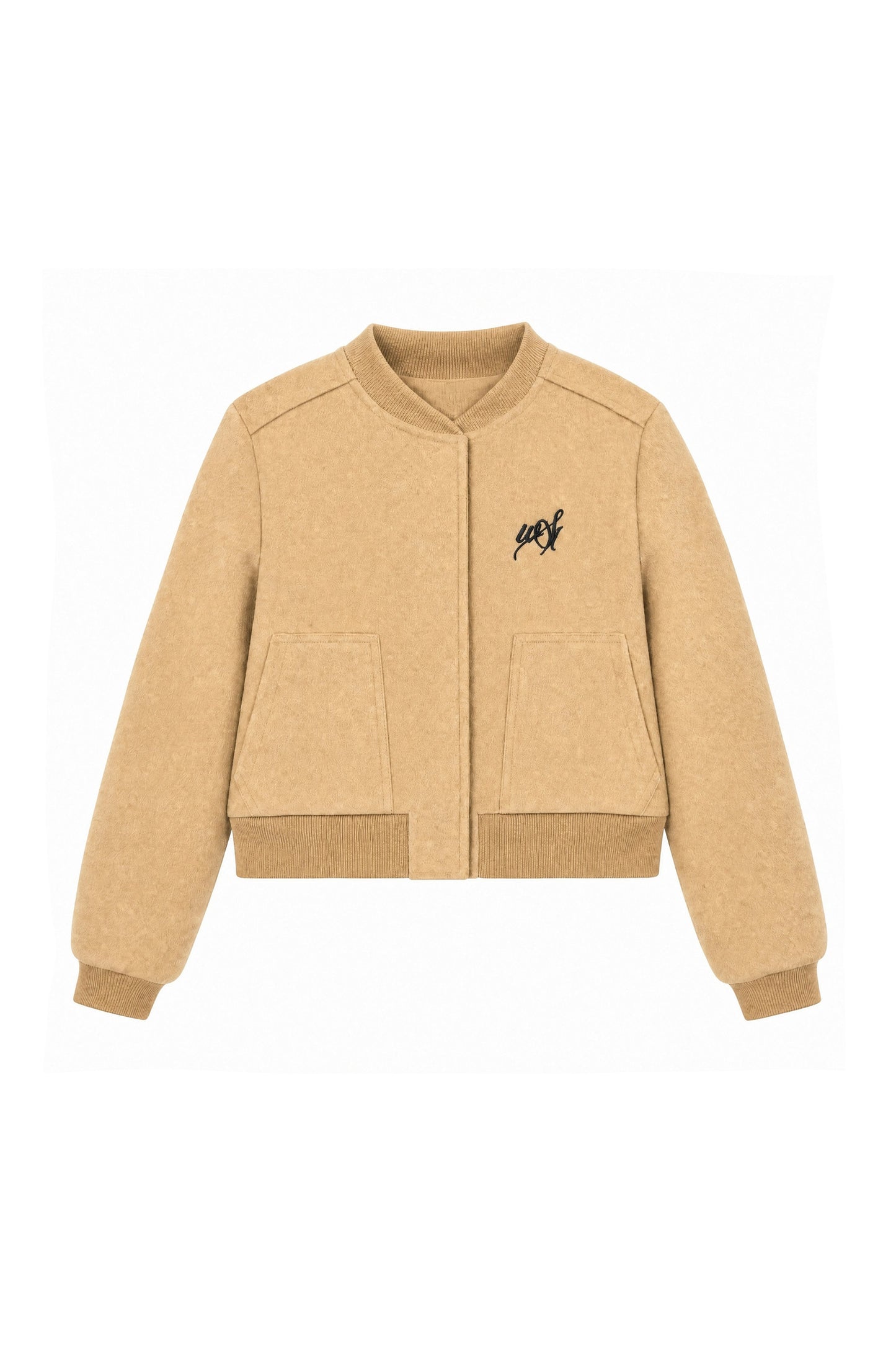 Woolen Baseball Jacket with Tiered Shirt Dress Set-Up