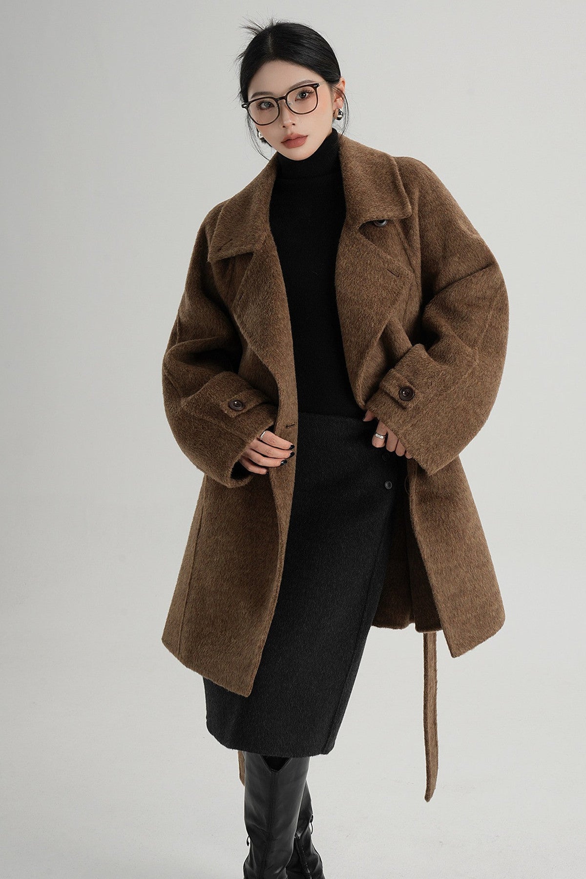 Mid-Length Double-Sided Wool Coat