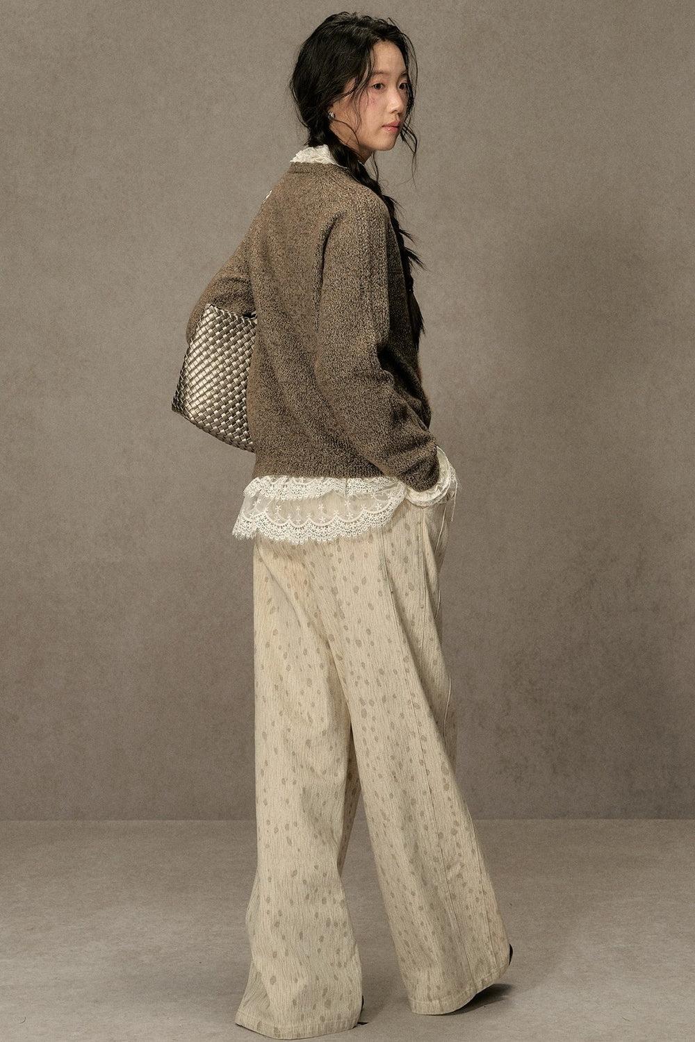 Fawn Spotted Lace Trim Pants