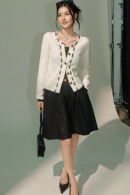 Knitted Cardigan Skirt Set-Up