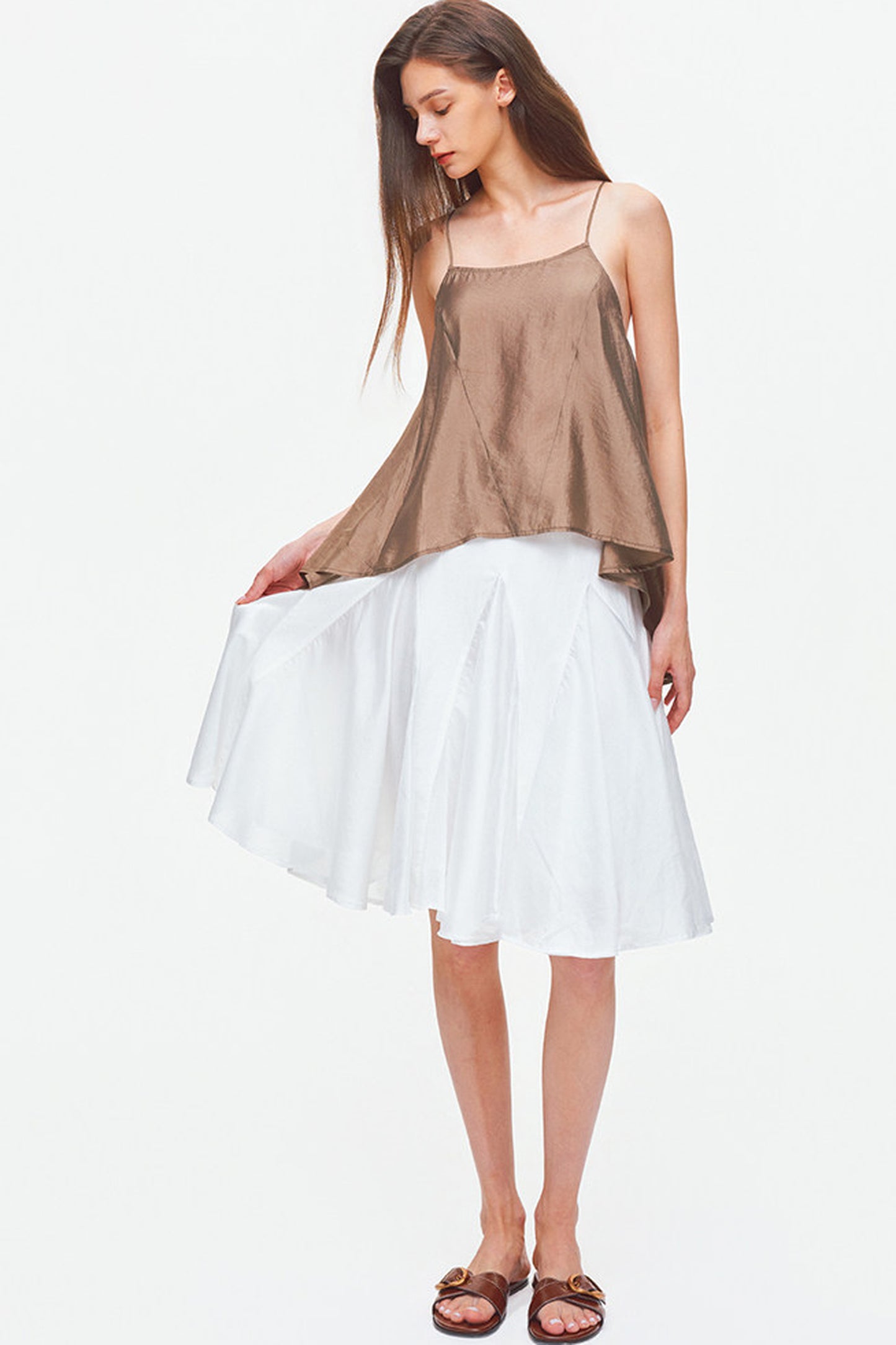 Asymmetrical Satin Camisole Top
