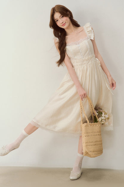White Shell Lace Dress