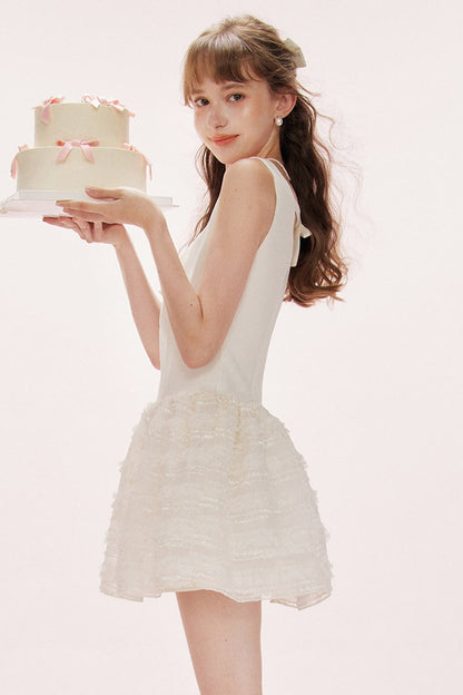 Moonlight White A-Line Dress