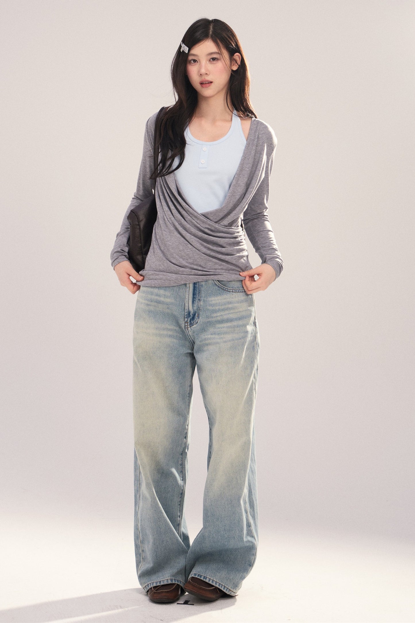 Layered-Look Long-Sleeve Top