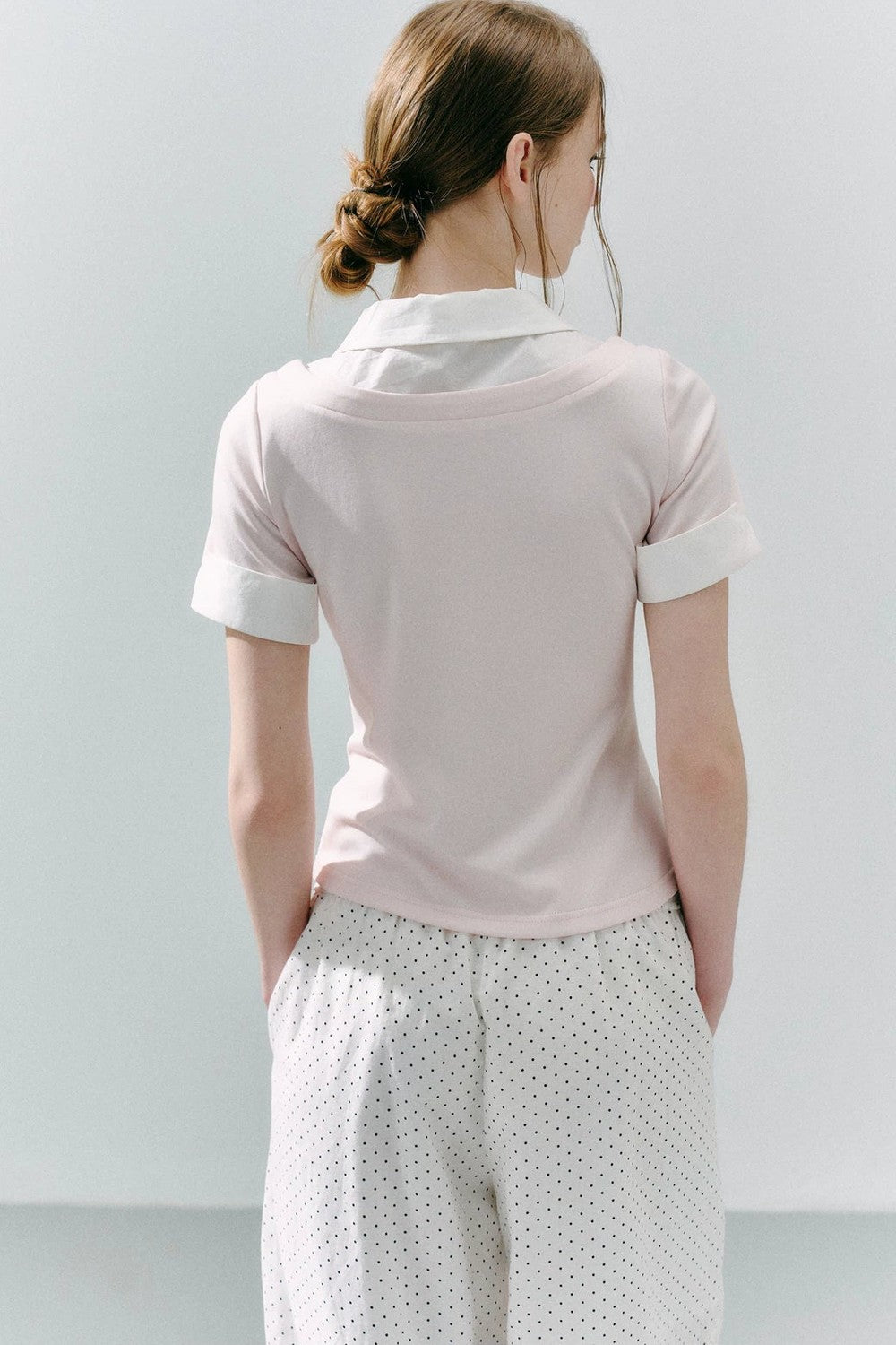 Haut preppy en modal patchwork
